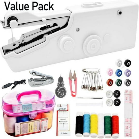 1.97in Portable Mini Handheld Sewing Machine - Quick Sewing for Home Use,White