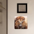 thumbnail image 3 of 16 Inch Wall Clock Battery Operated Square Clock Decorative for Office, Kitchen, Outdoor, Living Room，Lion Painting Elegant Design, 3 of 4