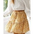 thumbnail image 6 of Women's Summer Cute High Waist Ruffle Skirt Floral Print Swing Beach Mini Skirt, 6 of 8