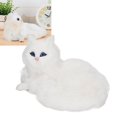 thumbnail image 4 of Simulation Chat Peluche, Réaliste Blanc Doux Yeux Noirs Simulation Chat Peluche Modèle Rose Nez pour les Personnes Âgées pour la Maison, 4 of 8