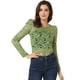 thumbnail image 1 of Top de encaje de blubordade manlarcon soplo semitransparente vintage pamujer Verde Blanco L, 1 of 5