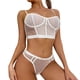 thumbnail image 1 of Ropa interior Gibobby Mujer sexy Conjunto de lencería con pantalones cortos malla negra manga larga, 1 of 5
