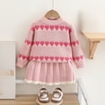 thumbnail image 2 of Zesgjue Girls Sweater Dress Style Jacquard Knit Two Piece Autumn And Winter New Girls Baby Dress Sizes 3-4 Years, Red, 2 of 6