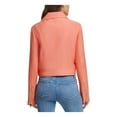 thumbnail image 2 of DKNY Womens Orange Zippered Pocketed Notch Lapel Motorcycle Jacket M, 2 of 4