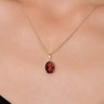 thumbnail image 3 of Gem Stone King 14K Yellow Gold Red Garnet Pendant Necklace | 2.80 Cttw | Gemstone January Birthstone | Oval 10X8MM | Gold Necklace for Women | With 18 inch Gold Chain, 3 of 6