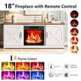 thumbnail image 3 of Ktaxon 55" Farmhouse TV Stand with Fireplace Heater, Mid-Century Wood Entertainment Center with 18" Electric Fireplace Mantel for up to 60" TVs, White & Brown, 3 of 9