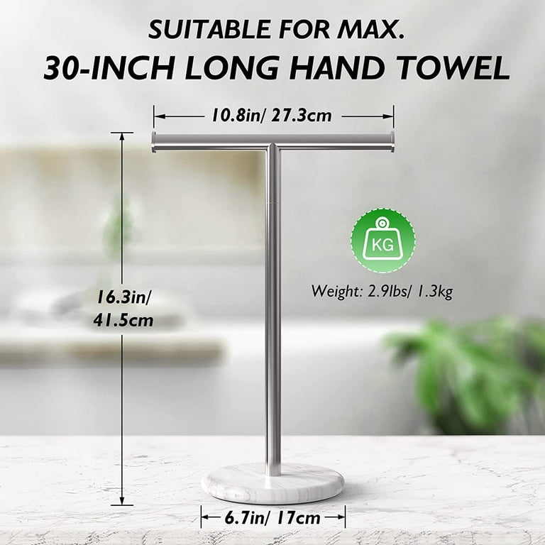 BCOZLUX Towel Holder Stand, Countertop Hand Towel Stand for Bathroom and  Kitchen, Free Standing Counter Towel Rack with Weighted Wood Base, Rustic