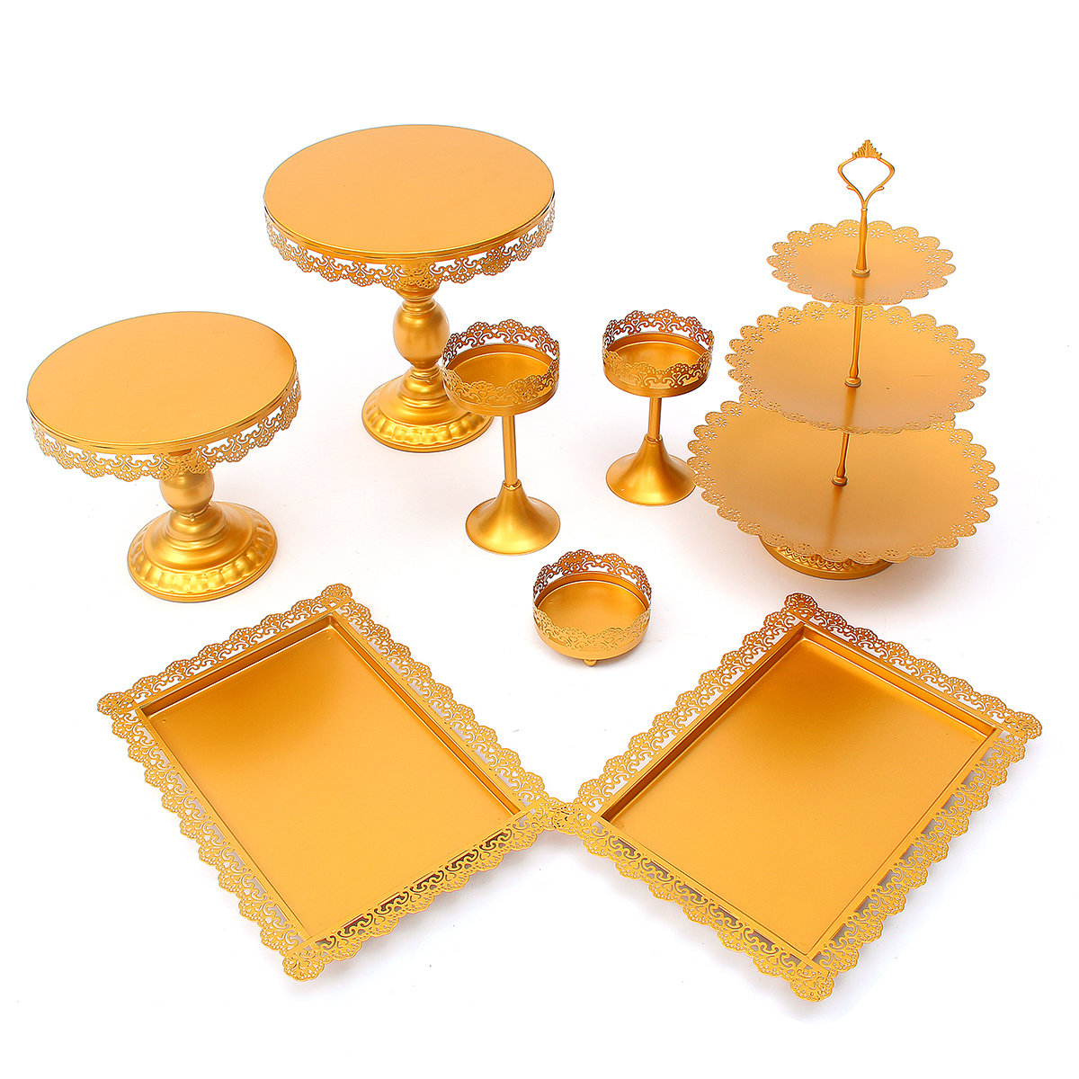 Home 7Pcs/Set Crystal Metal Cake Holder Cupcake Stand Birthday Wedding