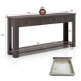 thumbnail image 3 of Gymax Table d'Entrée Style Ferme de 63 Po avec 4 Tiroirs de Rangement et Tablette Ouverte, Espresso, 3 of 10