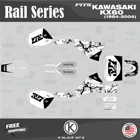 Kalair GFX Graphics Kit for Kawasaki KX60 (1984-2004) Rail Series