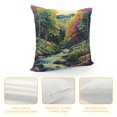 thumbnail image 4 of Orinice Trees Stream Graphic Decorative Cushion Throw Pillow Cover for Home Couch Living Room Bed Sofa Zipper Closure Printed on Both Sides 1PC 22x22in, 4 of 5