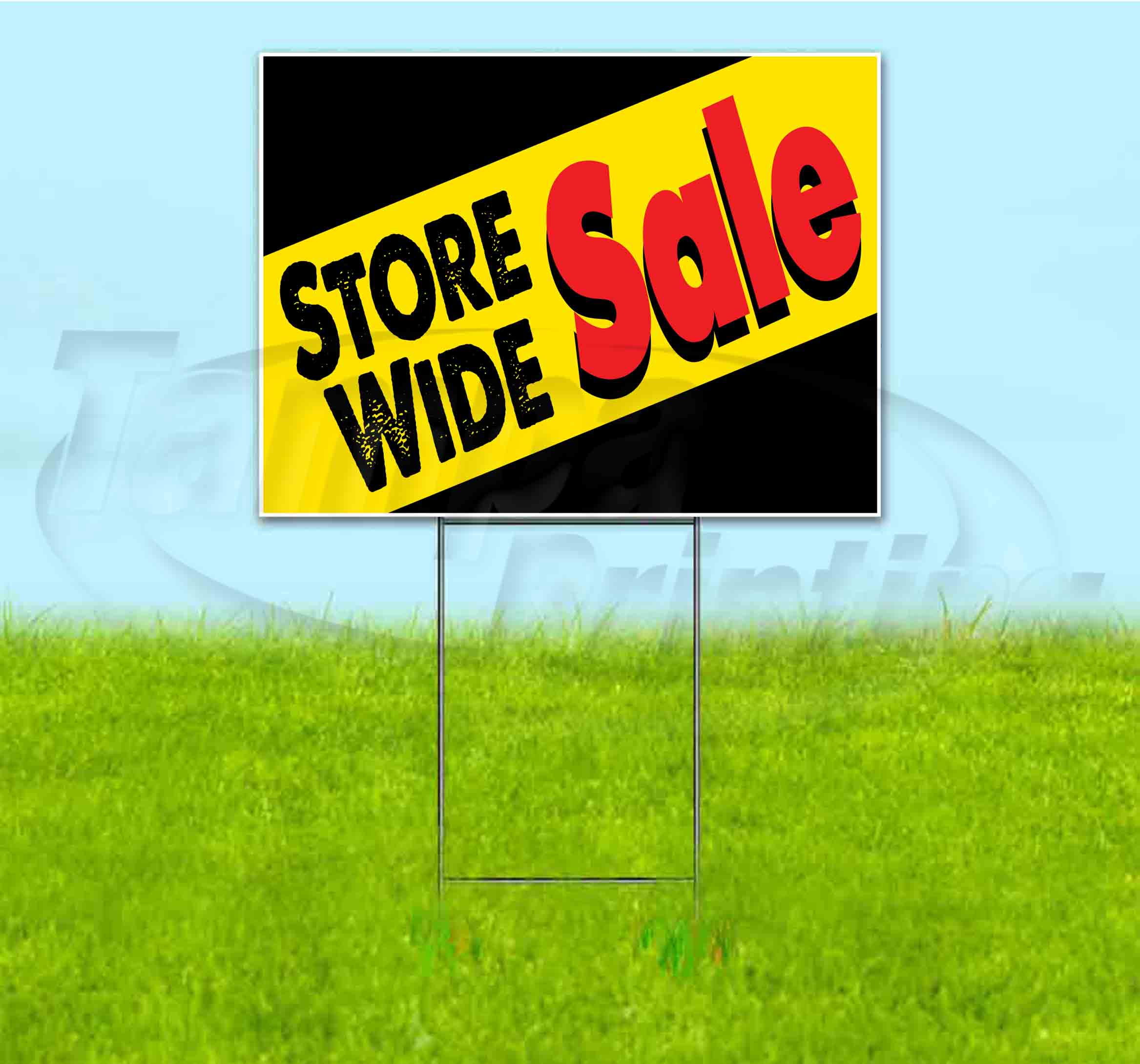 Store Wide Sale (18" x 24") Yard Sign, Includes Metal Step Stake
