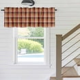 thumbnail image 5 of Orange Buffalo Plaid Valances for Windows, Rod Pocket Kitchen Valance Curtains - Soft & Washable Small Window Treatment for Living Room, Bathroom, Red Orange Geometric Check 54x18inch, 1 Panel, 5 of 9