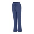 thumbnail image 4 of Pantalones De Verano Pantalones cómodos de lino y algodón con bolsillos y cordón para mujer, atuendo diario holgado Cgtredaw Azul S para Mujer, 4 of 8