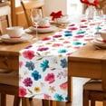 thumbnail image 5 of Colorful Flowers Table Runner 70 Inches, Spring Watercolor Floral Plant Bed Runner Dresser Scarves Tabletop for Indoor Outdoor Parties/Ceremony/Banquet, 13" x 70", 5 of 9