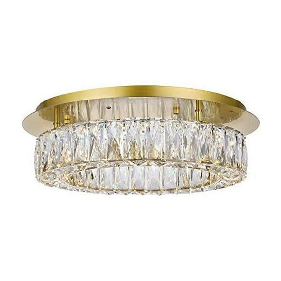 Monroe LED light gold Flush mount Clear Royal Cut Crystal