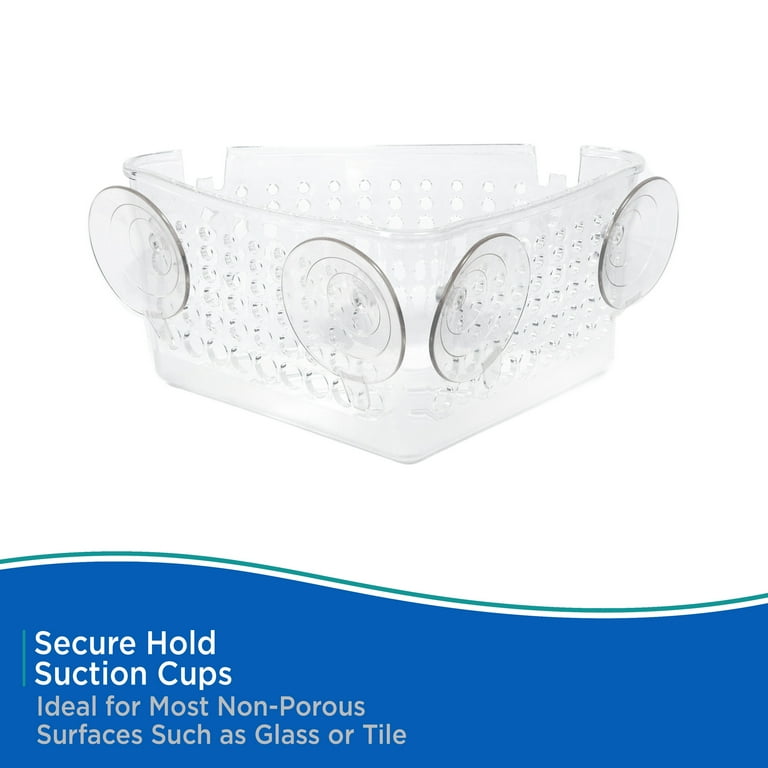 Kenney Suction Cup Corner Basket Shower Caddy, Clear Kenney Suction Cup Corner Basket Shower Caddy, Clear
