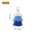 thumbnail image 2 of 10Pcs Mini Borlas Tri-Capa de 1.6" Charm de Bolsa Bohemio Llaveros para Proyectos de DIY (Blanco/Azul/Azul oscuro), 2 of 7