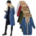 thumbnail image 5 of Women's Winter Coat Sherpa Lined Zip Hoodie Long Sweatshirt Fleece Warm Heavyweight Jacket, 5 of 6