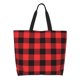 thumbnail image 1 of Disketp Buffalo Plaid Red Black Bolsa Tote Estampada para Mujer, Bolso de Hombro y de Mano para Compras y Viajes, 1 of 8