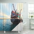 thumbnail image 1 of SUTTOM Tariff Container Ship Commercial Vessel Alongside in Port Shower Curtain 60x72 inch, 1 of 1