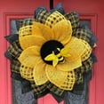 thumbnail image 2 of Simulation Bee Sunflower Wreath Artificial Garland Hanging Ornament Home Wall Door Pendants For Bee Day Party Home Decor, 2 of 6