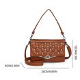 thumbnail image 2 of Rhinestones Bolso Messenger Cuerpo Cruzado Mujeres PU Capacidad Gran Cierre Ajustable Correa Al Aire Libre, 2 of 8