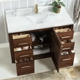 thumbnail image 5 of Vinnova San 48" Single Sink Wood Bath Vanity with Grain Stone in Natural Walnut, 5 of 16