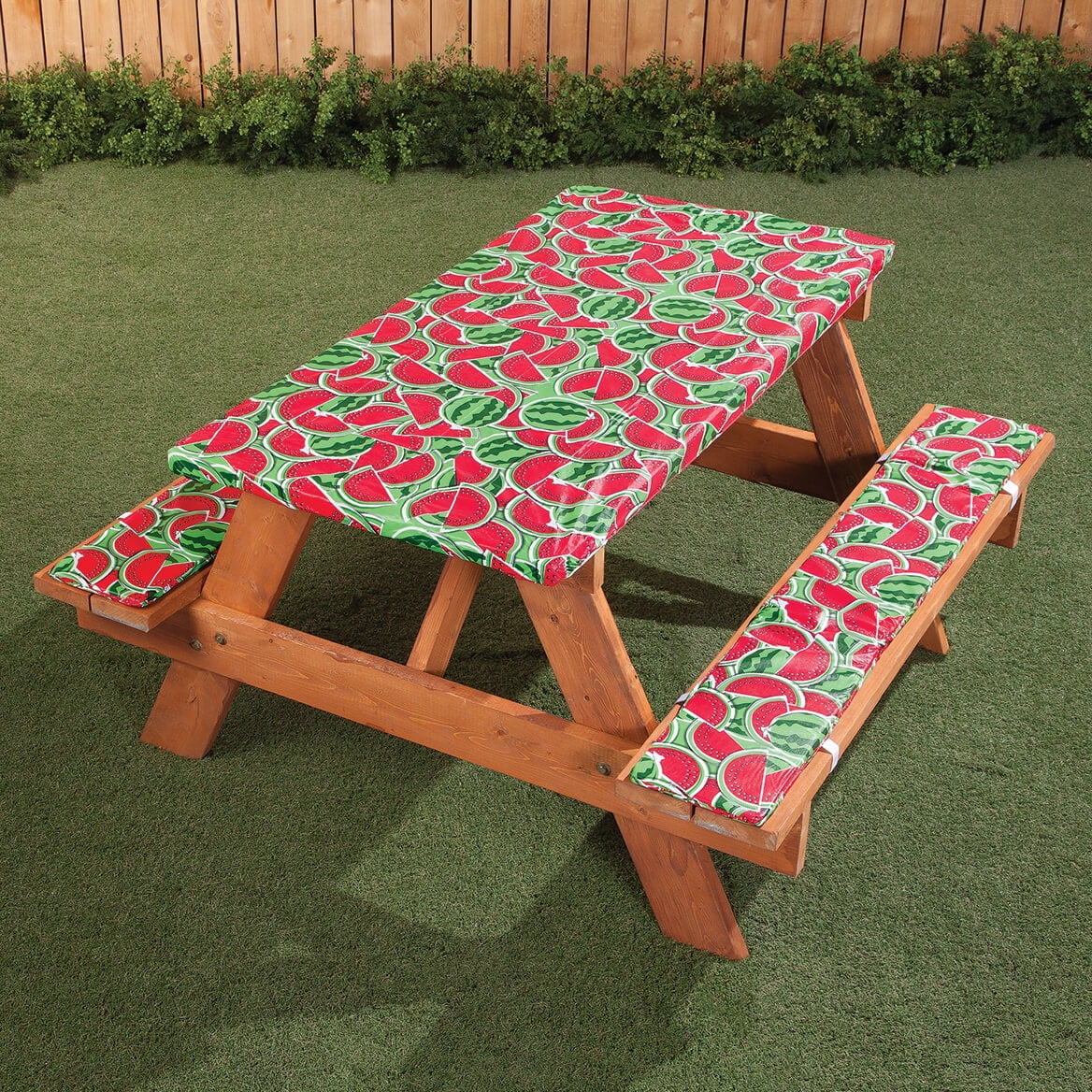 Deluxe Picnic Table Cover With Cushions 3 Piece Set Watermelon Print Walmart Com Walmart Com