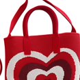 thumbnail image 7 of Women's Woven Tote Bag Grocery Bag Knitted Handbag for Party Working Outdoor Red, 7 of 7