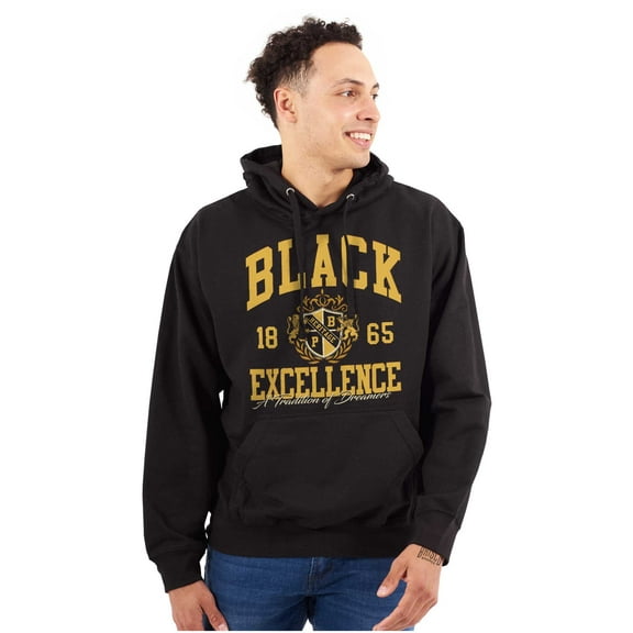 Varsity Black Excellence Shield Hoodie Sweatshirt Women Men Brisco Brands S