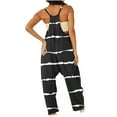 thumbnail image 4 of Wycnly Jumpsuits for Women Loose Wide Leg Spaghetti Strap Jumpsuits Overalls with Pocket Summer Fashion Floral Print V-Neck Sleeveless Long Rompers Black m, 4 of 6