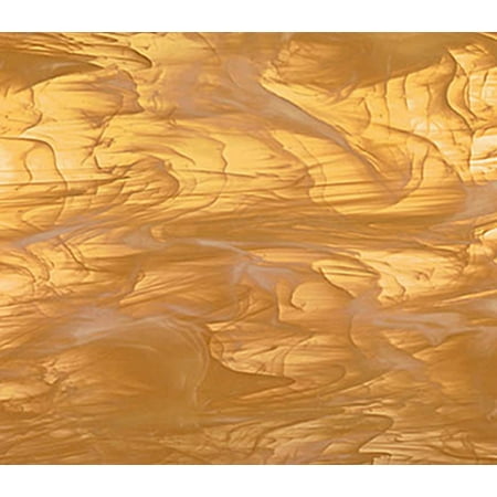 OCEANSIDE STAINED/FUSING GLASS SHEETS - PALE AMBER/WHITE WISPY FUSIBLE (Large 12" x 16")
