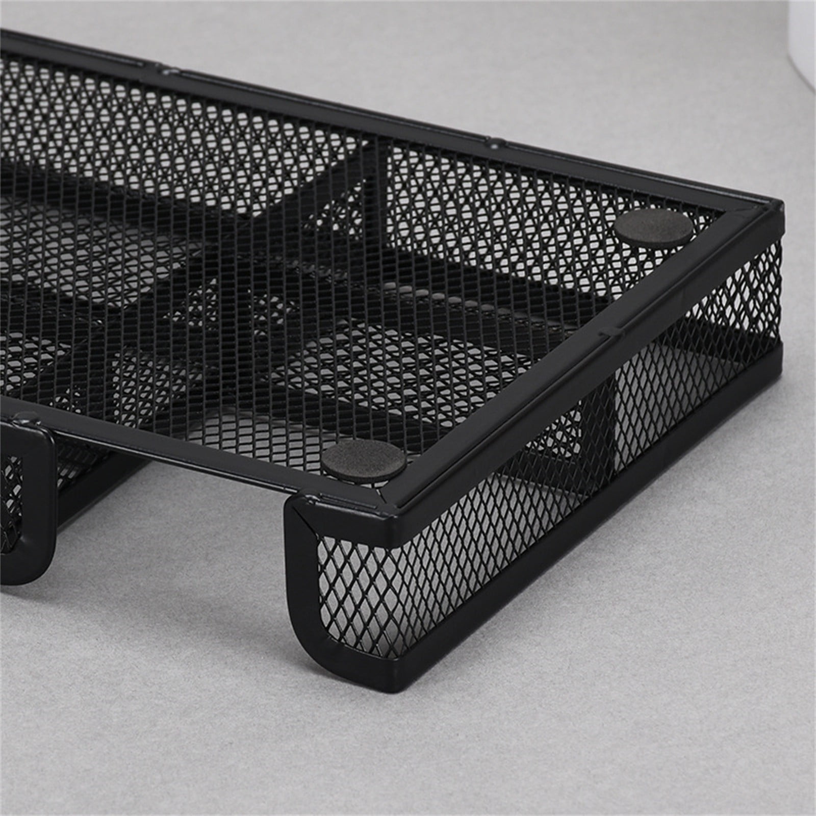 GBAYXJ Desk Drawer Organizer Tray Metal Mesh Drawer Divider Organizer With 6 Compartments Black Mesh Pencil Organization And Accessories For Stationery Makeup Kitchen|Metal