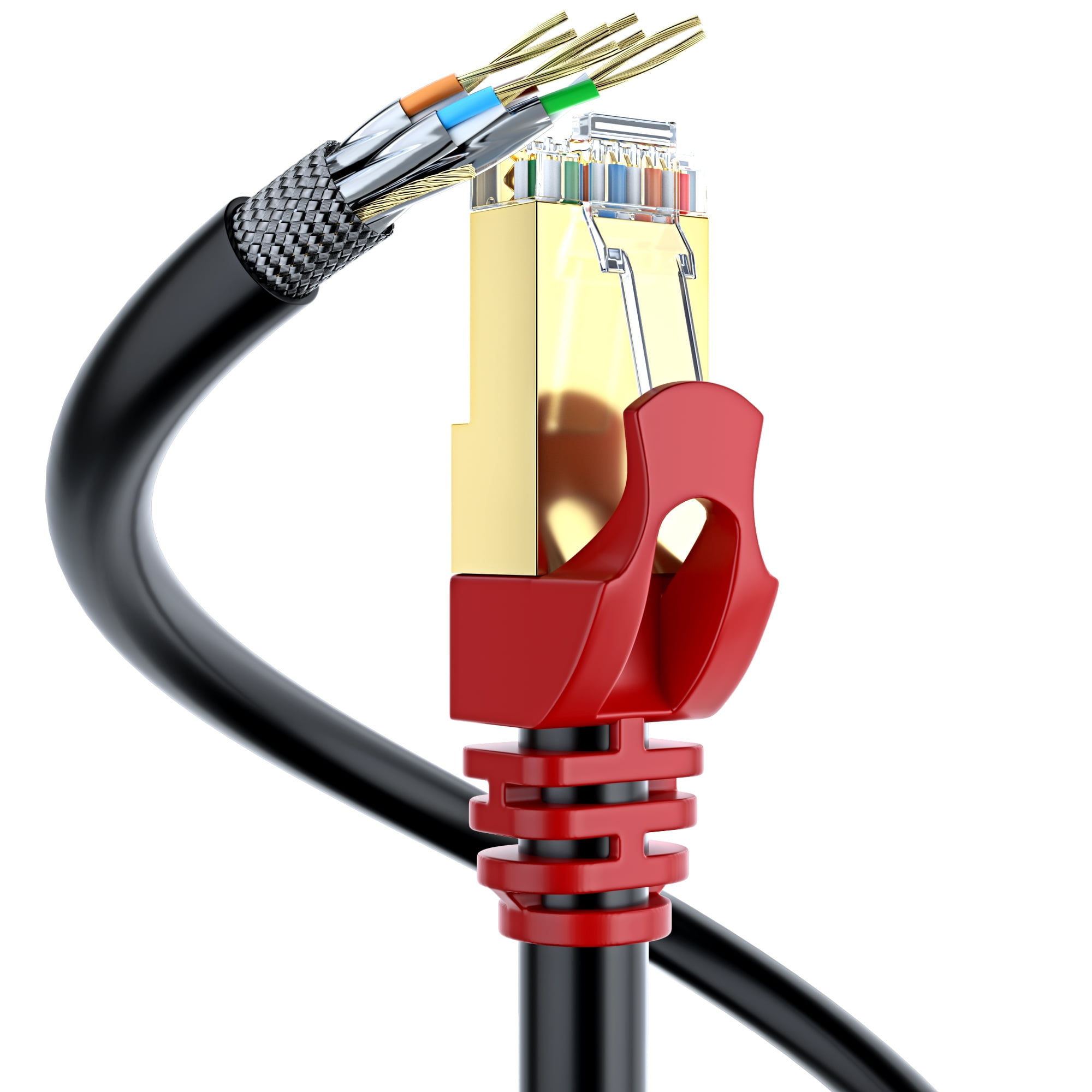 Maximm Cat7 Heavy Duty Outdoor Cable - Black - Zero Lag Pure Copper, Waterproof Ethernet Cable Suitable for Direct Burial Installations. (50 Feet)