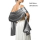 thumbnail image 3 of Sonducket Ceremonia de boda Bola de baile Mujeres Satén Chal Niñas Fiesta de noche Elegante Bufanda larga decorativa Color sólido Plata Type2 NO2, 3 of 6