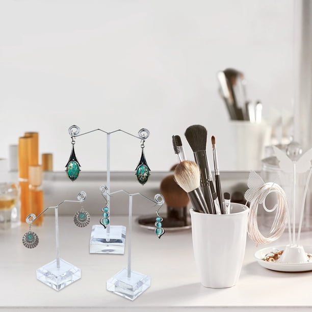 Organizador Estante de exhibición de aretes de metal acrílico soporte de joyería (transparente 3 piezas) Ndcxsfigh Nuevos Originales