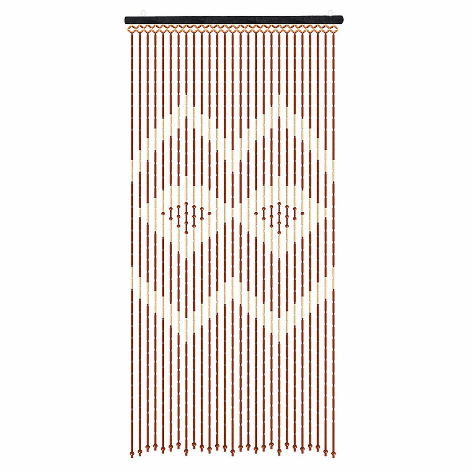 27-Strand Wooden Beads Door Curtains, Vintage Boho Hippie Style, Beaded Doorway Curtain for Bedroom Privacy Decor