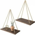 thumbnail image 6 of 1PC Hanging Shelves for Wall Floating Shelves, Macrame Rope Triangle Shelf, Natural Light Reclaimed Wood, Farmho, 6 of 9