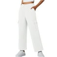 thumbnail image 5 of Roncen Women's Solid Wide-Leg Cargo Pants - Casual Loose Fit Trousers with Elastic Waist & Functional Pockets, 5 of 8
