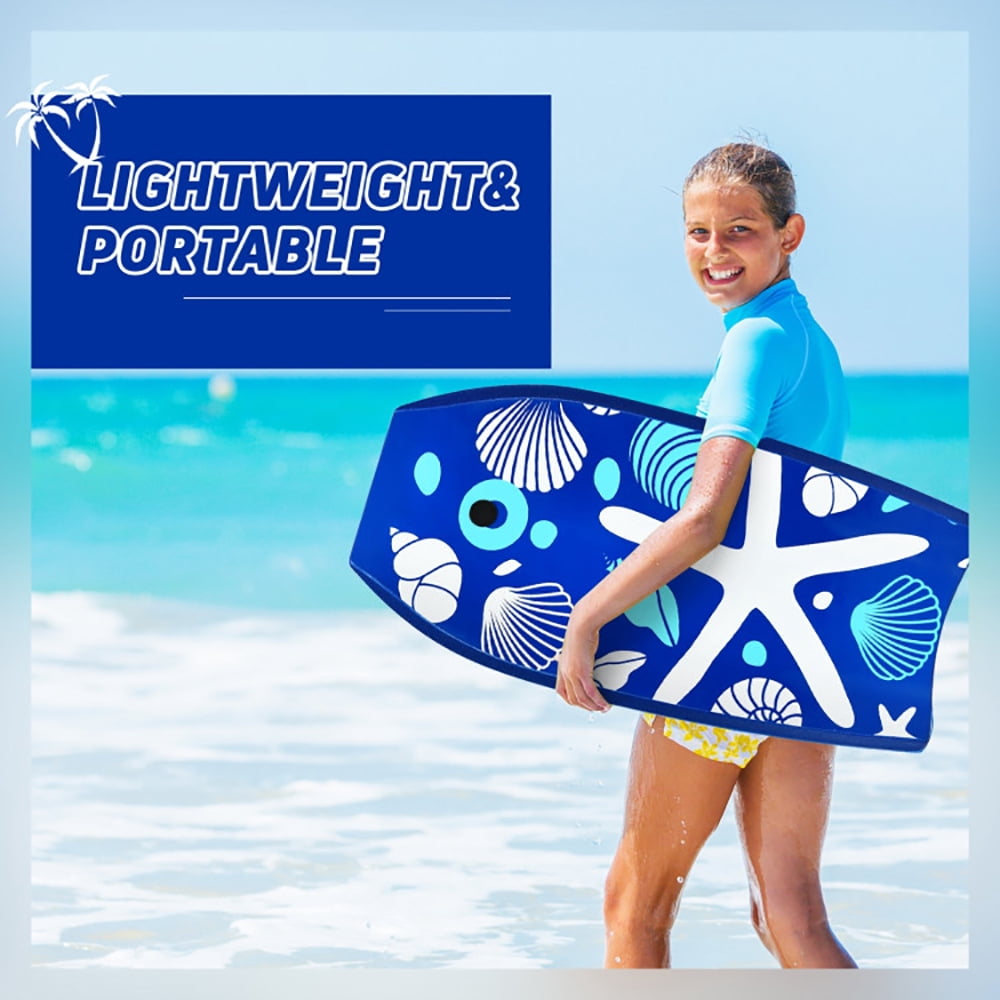 Demifill Boards for Beach, 33 Inch Lightweight Super Portable Surfing Bodyboard-S, Superior Buoyancy EPS Core & HDPE Slick Bottom, Surfboard for Kids Teens Adults Surfing, Blue
