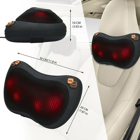 SAYFUT Shiatsu Back and Neck Heating Massager Pillow with 3D Nodes for Sore Muscles, Deep Kneading, Car Seat, Best Relaxation Gifts for Dad/ Mom/ Men/ Women