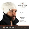 thumbnail image 6 of Wool Cable Knit Beanie Hat for Men or Women - Super Soft Merino Wool - Made in The USA - Natural, 6 of 7
