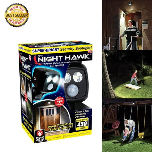 Night Hawk Wireless Motion-Activated LED Superbright Security Spotlight