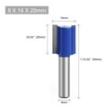 thumbnail image 1 of Lefu 8mm Shank Straight Router Bit Double Flute Wood Milling Cutter for Woodwork Tool, 1 of 6