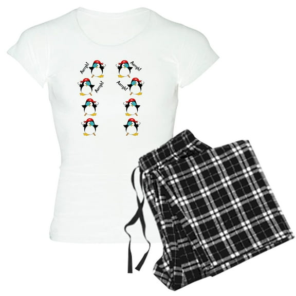 CafePress - Piratepenguinarrghflipflop Women's Light Pajamas - Women's Short Sleeve Print T-Shirt and Pants Light Cotton Pajama Set
