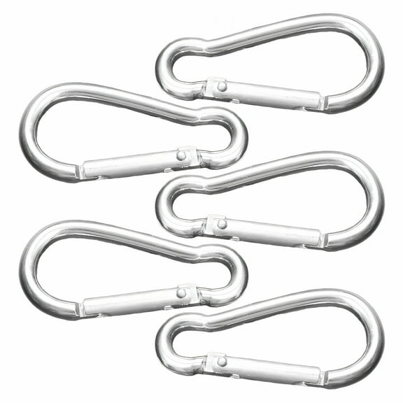 DESIGNICEKey Rings No Rust Carabiner Clip High Hardness Fine Workmanship Key Chain Rings,Silver White