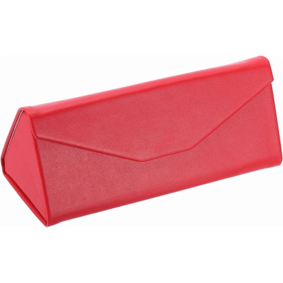 Foldable Glasses Case, Triangle Magnetic Sunglasses Organizer Case PU Leather Hard Eyeglass (1 Pcs)