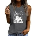 thumbnail image 2 of Fartey Memorial Day Tank Tops for Women 2025 American Flag Patriotic Tees Cotton Sleeveless Shirts 4th of July Summer Crew Neck Tshirt Casual Going Out Tops Gray XL, 2 of 4
