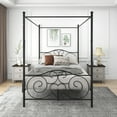 thumbnail image 3 of Canddidliike Vintage Style Full Size Metal Canopy Bed Frame - Black, 3 of 5